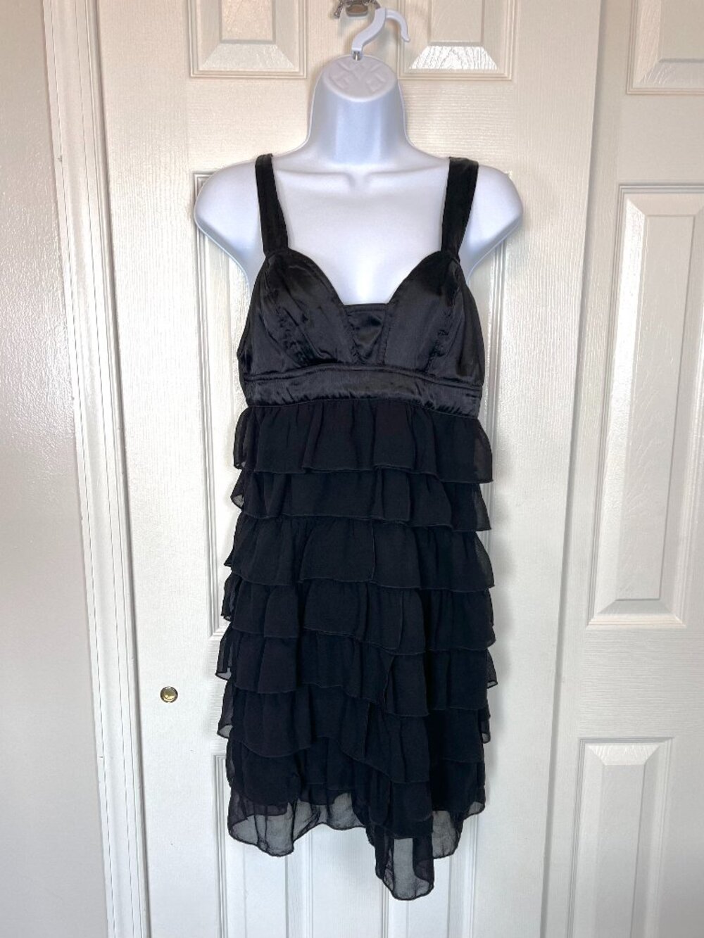 Y2K Charlotte Russe Black Tiered Open Back Mini Dress Size Homecoming Whimsygoth